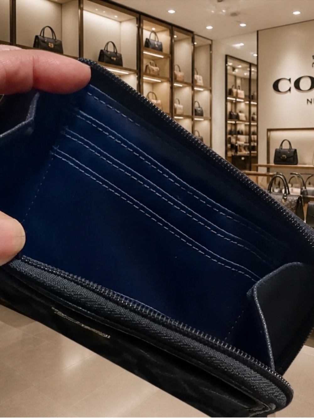 Coach denim blue Signature Canvas Wristlet Wallet - Picture 4 of 8